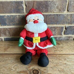 Vintage Santa Parachute Nylon Plush Hallmark Cards Stuffed Toy Christmas 13”